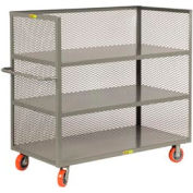 Giant® petit camion 3 faces T3-2448-6PY, 3 étagères, Mesh côtés, 24 x 48