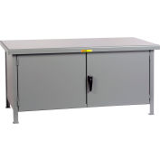 Établi d’armoire robuste Little Giant® avec bord carré en acier, 60 po L x 30 po P, gris