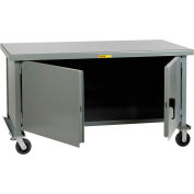 Little Giant Heavy Duty Mobile Workbench w / Steel Square Edge Top, 60"W x 30"D, Gris