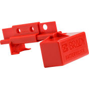 Brady® BatteryBlock Power Connector Lockout For Forklifts, Red, 120V