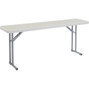 Interion® Plastic Folding Seminar Table, 18" x 72", White