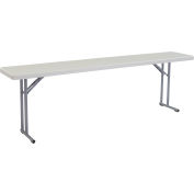 Interion® Plastic Folding Seminar Table, 18 » x 96 », Blanc