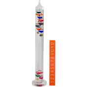 H-B® B62000-0200 DURAC® Galileo Thermometer, 16 to 36°C, 11 Spheres, 24" Height