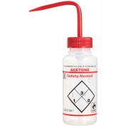 Bel-Art LDPE Wash Bottles 116430222, 250ml, Acetone Label, Red Cap, Wide Mouth, 3/PK