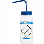 Bouteille de nettoyage Bel-Art en PEbd 116460620, 500 ml, étiquette eau distillée, capuchon bleu, ouverture large, 6/pqt
