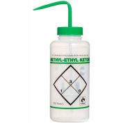 Bel-Art LDPE flacons 116461132, 1000ml, étiquette de méthyl éthyl cétone, Green Cap, bouche large, 6/PK