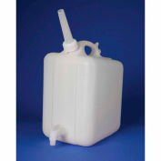 Bel-Art HDPE Jerrican with Spigot 11859-0010, 5 Liters, Screw Cap, 1" I.D. Spout, White, 1/PK