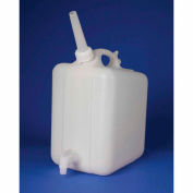 Bel-Art HDPE Jerrican avec robinet que bec 11859-0010, 5 litres, bouchon à vis, 1" diamètre intérieur, blanc, 1/PK