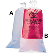 Bel-Art Biohazard Disposal Bags With Warning Label, 1-3 Gallon, 1.5 mil Thick, 12"W x 24"H, 100/PK