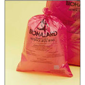 Bel-Art Red Biohazard Disposal Autoclavable Bags, 40-50 Gallon, 2.0 mil Thick, 37"W x 48"H, 100/PK
