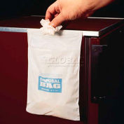 Bel-Art Cleanware™ White Self Adhesive Waste Bags, Holds 3 lb., 1 mil Thick, 8"W x 10"H, 50/PK