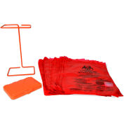 Bel-Art F13193-0500 Poxygrid Bench-Top Biohazard Bag Holder Kit, Includes 100 Bags