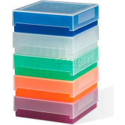 Boîtes de conservation au congélateur polypropylène Bel-Art 188520016, de 0,5 à 2 ml Tubes, 81 Places, assortiment, 5/PK