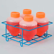 Bel-Art Centrifuge Tube Rack 198560500, For Conical/Round Bottom 500ml Tubes, 4 Places, Blue, 1/PK