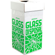 Bel-Art F24653-0001 Broken Glass Disposal Box, Floor Model, 12"W x 12"D x 27"H, Green, 6/PK