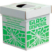 Bel-Art F24653-0002 Broken Glass Disposal Box, Benchtop Model, 8"W x 8"D x 10"H, Green, 6/PK