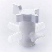 Bel-Art F30888-0010 Three-Way PVDF Fluoroplastic Stopcock, 10mm Tubing, 8mm Bore