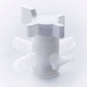 Robinet plastique fluoré Bel-Art F30888-0010 trois voies PVDF, tube de 10mm, diamètre intérieur de 8mm