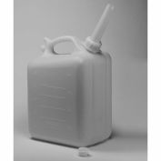 Bel-Art HDPE Jerrican 10936-0000, 10 Liters (2.5 Gallons), Screw Cap, 3/4" I.D. Spout, White, 1/PK