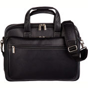 Bugatti EXB507 Synthetic Leather Executive Briefcase, 15.6" Computer Case Black