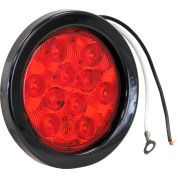 4" Round 10 Led Red Stop-Turn Tail Light W/ Grommet & Plug - Min Qty 4