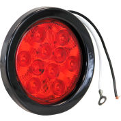 4" rond 10 Led rouge Stop-feu clignotant arrière W / oeillet & Plug - Qté Min 4