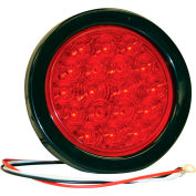 4" Round 18 Led Red Stop-Turn Tail Light W/ Grommet & Plug - Min Qty 4