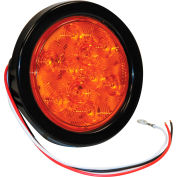 4" Round 10 Led Amber Turn & Park Light W/ Grommet & Plug - Min Qty 3