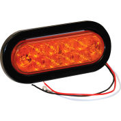 6-1/2" Oval 10 Led Amber Turn & Park Light W/ Grommet & Plug - Min Qty 3