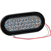 6-1/2" Oval 24 LED Clear Backup Light w/ Grommet & Plug - 5626324