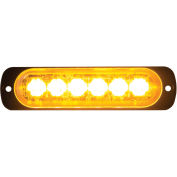 Buyers LED Rectangular Amber Low Profile Strobe Light 12V - 6 LEDs - 8891900