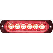 Les acheteurs conduit rectangulaire rouge Low Profile stroboscope 12V - 6 LEDs - 8891903