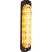 Les acheteurs conduit rectangulaire Amber Low profil stroboscope 12V - 6 LEDs - 8891910