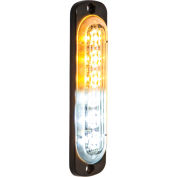 Buyers LED Rectangular Amber/Clear Low Profile Strobe Light 12V - 6 LEDs - 8891912