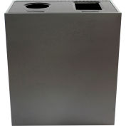 Busch Systems Aristata Double Recycling & Trash Can, Cans & Bottles/Waste, 30 Gallon, Slate