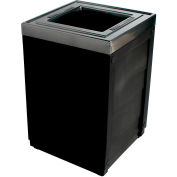 Busch Systems Evolve Cube Trash Can, Décharge, 50 Gallon, Noir