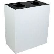 Busch Systems Summit HI Double Recycling & Trash Can, Mixed Recyclables, 30 Gallon, White/Black
