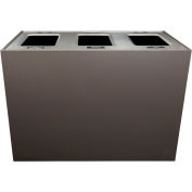 Busch Systems Aristata Triple XL Recycling & Trash Can, Mixed Recyclables/Organics, 84 Gal, Slate