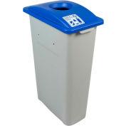 Busch Systems Waste Watcher Single - Cans & Bottles, 23 Gallon, Gray/Blue - 100932