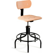 Bevco 1502/5 Maple Plywood Stool Chair, 5-Leg Base w/ 19" Welded Footring