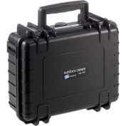 B&W Small Outdoor Waterproof Case W/ Reconfigurable Padded Divider Insert 10-3/4"Lx8-1/2"Wx4H,Black