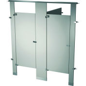 Bradley Powder Coated Steel 72" Wide Complete 2 Between Wall Compartments,Glacier Blue - BW23660-GLB