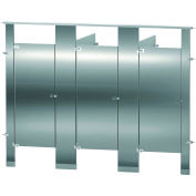 Bradley Stainless Steel 108" Wide Complete 3 Between Wall Compartments, Satin Brushed - BW33660-SS