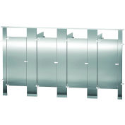 Bradley Stainless Steel 144" Wide Complete 4 Between Wall Compartments, Satin Brushed - BW43660-SS