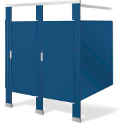 Bradley Bradmar Solid Plastic 72" Wide Complete 2 In-Corner Compartments, Deep Blue - IC23660-S203