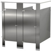 Bradley Stainless Steel 72" Wide Complete 2 In-Corner Compartments, Satin Brushed - IC23660-SS