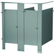 Bradley Powder Coated Steel 72" Wide Complete 2 In-Corner Compartments, Warm Gray - IC23660-WGR