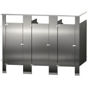 Bradley Stainless Steel 108" Wide Complete 3 In-Corner Compartments, Satin Brushed - IC33660-SS