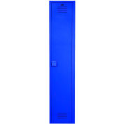 Bradley® 1-Tier 1 Door Lenox Plastic Locker, 12"L x 15"P x 60"H, Deep Blue, Assemblé