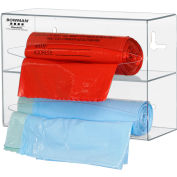 Bowman® Double Bag Dispenser, 10-1/8"W x 3-15/16"D x 7-1/8"H, Transparent